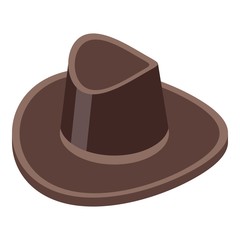 Cowboy hat icon. Isometric of cowboy hat vector icon for web design isolated on white background