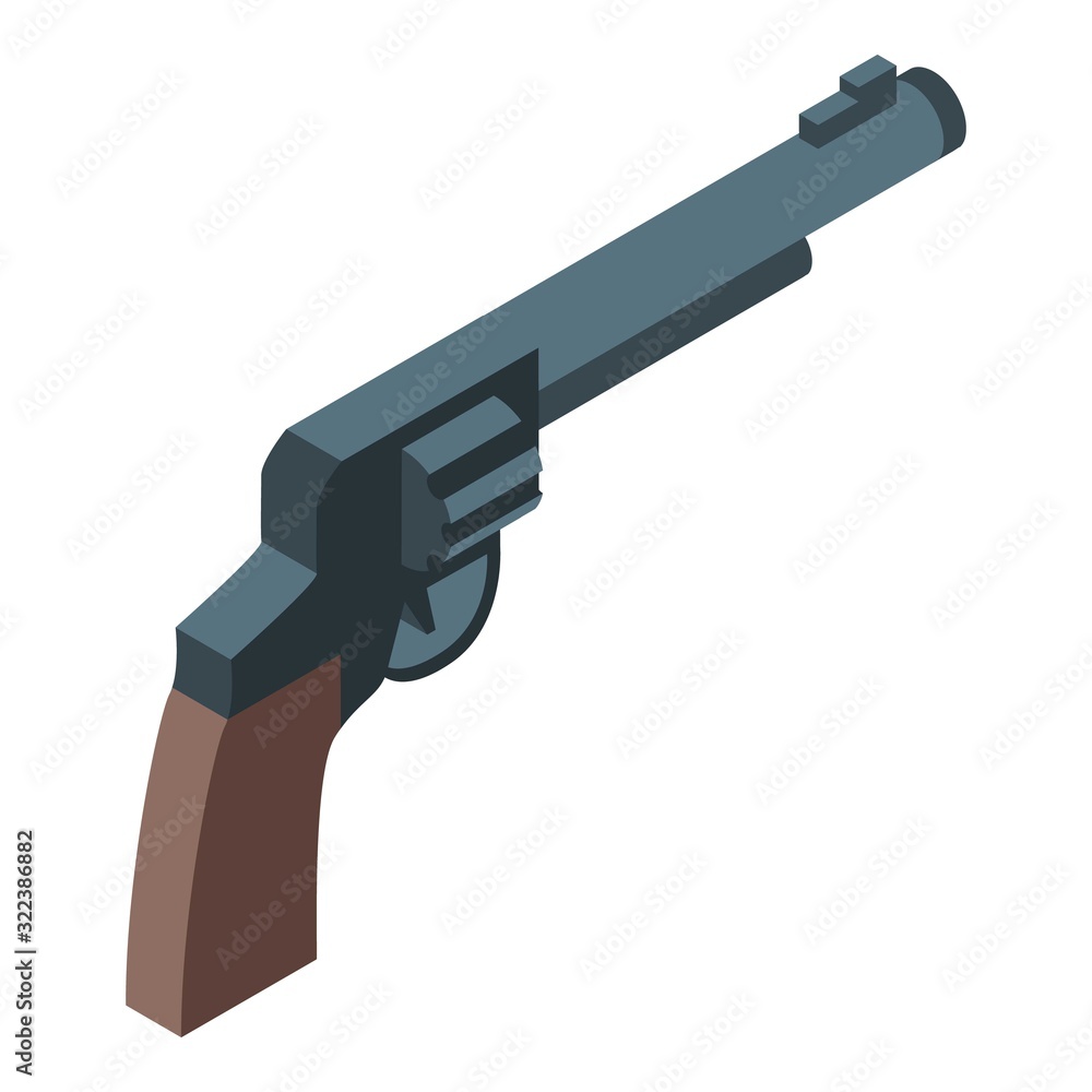 Aufkleber revolver icon. isometric of revolver vector icon for web design isolated on white background