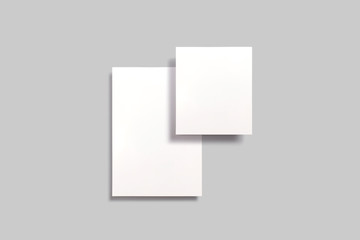 Mood-board composition, boards of inspiration, stories and portraits template with blank photo cards soaring in the air. Can be used for social media stories and promotions.