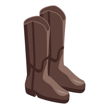 Cowboy boots icon. Isometric of cowboy boots vector icon for web design isolated on white background