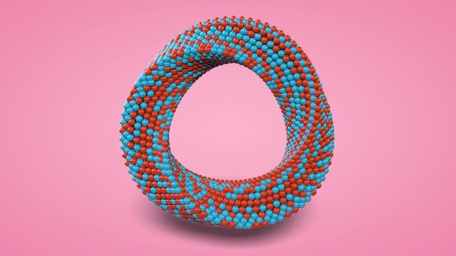 3d render Abstract ring rotating. Moebius ring. White clean rings animation. Motion design. Smooth hypnotic pattern. Seamless loop.