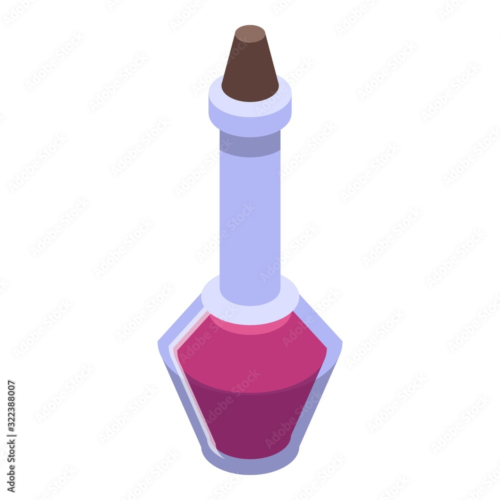 Poster violet potion icon. isometric of violet potion vector icon for web design isolated on white backgrou