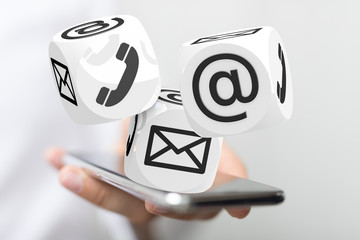 Hand with an email icon 3d