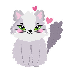 furry cat cartoon feline character pets