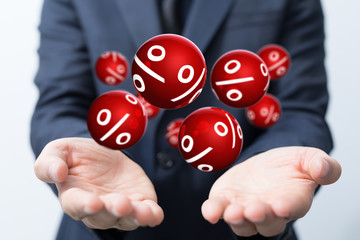 Discount and commission concept 3d