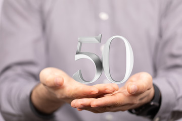 50 Anniversary 3d numbers. Poster template for Celebrating 50 anniversary event party.