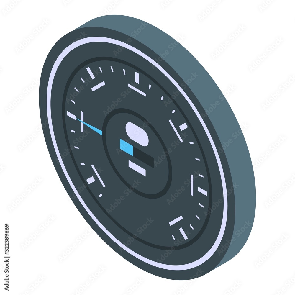 Poster speedometer icon. isometric of speedometer vector icon for web design isolated on white background
