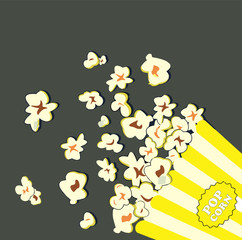 movie popcorn on a gray background