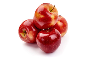 Red prince apples, isolated on white background
