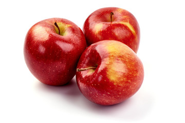 Naklejka na ściany i meble Red delicious apples, isolated on white background