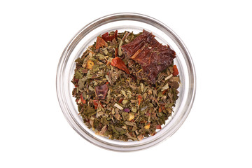 Italian spices and herbs mix, spices for cooking, isolated on white background