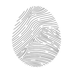 Fingerprint icon flat line design.Identification symbol. Vector illustration