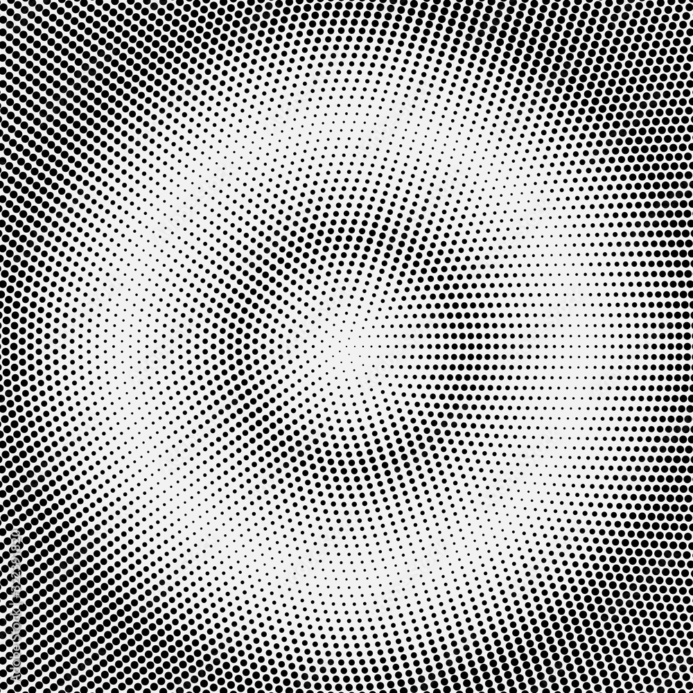 Poster gradient halftone. radial illustration. abstract gradient background of black dots. vector.