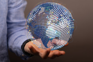 digital earth connection concept 3d.