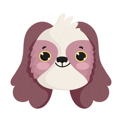 cute dog face little mascot cartoon character pets