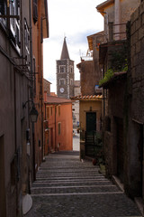 Palestrina, view of the old town with the cathedral tower