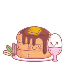 pancakes with butter and egg menu restaurant food cute