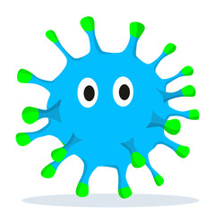 Vector drawing of a coronovirus in a flat style on a white isolated .background.