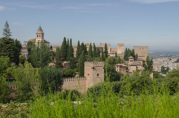 Fototapeta na wymiar Granada, Spain, September 09th: Panoramic view of the Alhambra