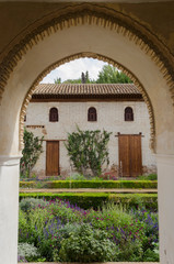 Granada, Spain, September 09th: Generalife gardens and fountain