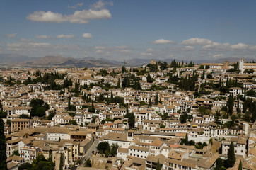 View from the Alhambra of the Albaicin neighbourhood at Granada