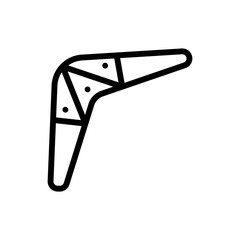 Boomerang icon vector. Thin line sign. Isolated contour symbol illustration - obrazy, fototapety, plakaty