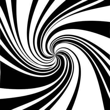 Black and White Stripes Rotating in a Tunnel with Spiraling Effect © Supertrooper