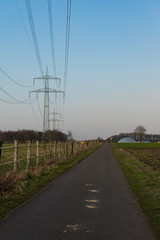 Fototapeta na wymiar Hochspannungsleitung, Strom, Deutschland