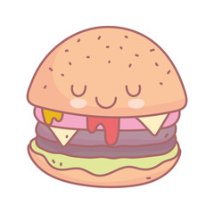 burger character menu restaurant cartoon food cute