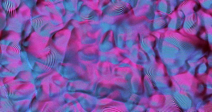 Neon background with fluorescent liquid colors. Ultraviolet abstract blue, purple, pink color. looped animation 4k