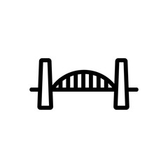 Bridge icon vector. Thin line sign. Isolated contour symbol illustration