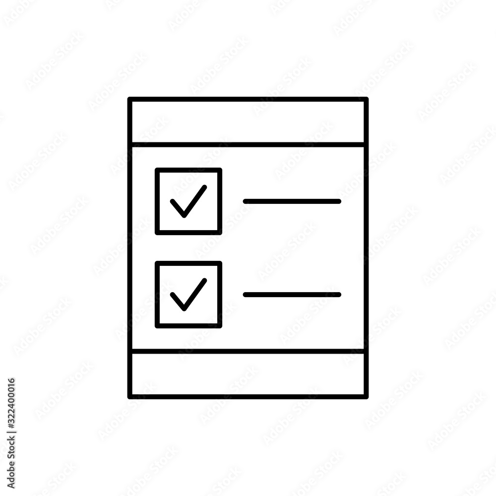 Poster checklist, seo icon. simple line, outline vector elements of commerce icons for ui and ux, website o