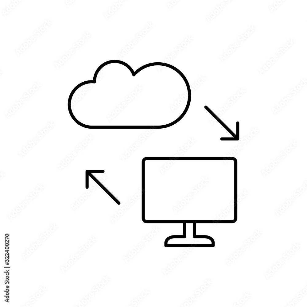 Aufkleber responsive, cloud, seo icon. simple line, outline vector elements of commerce icons for ui and ux, w