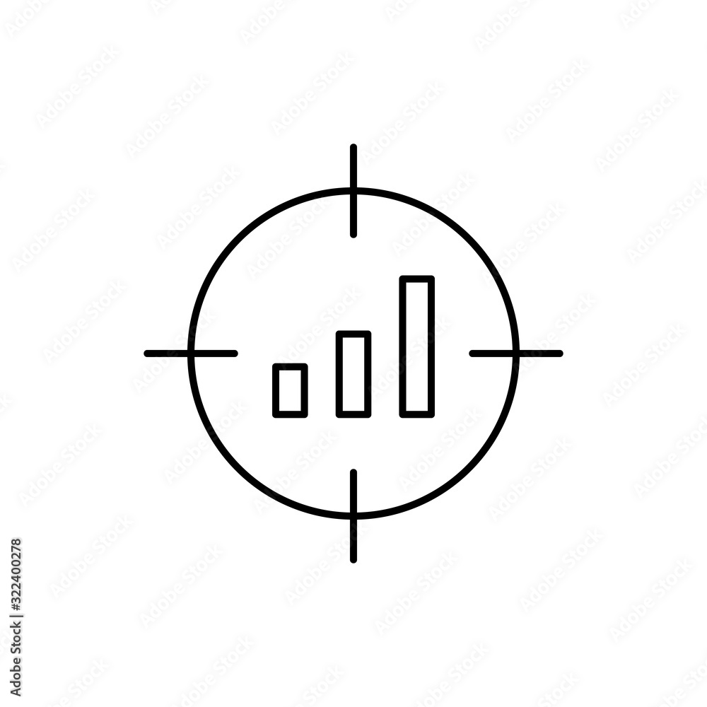 Poster targets, chart, seo icon. simple line, outline vector elements of commerce icons for ui and ux, webs