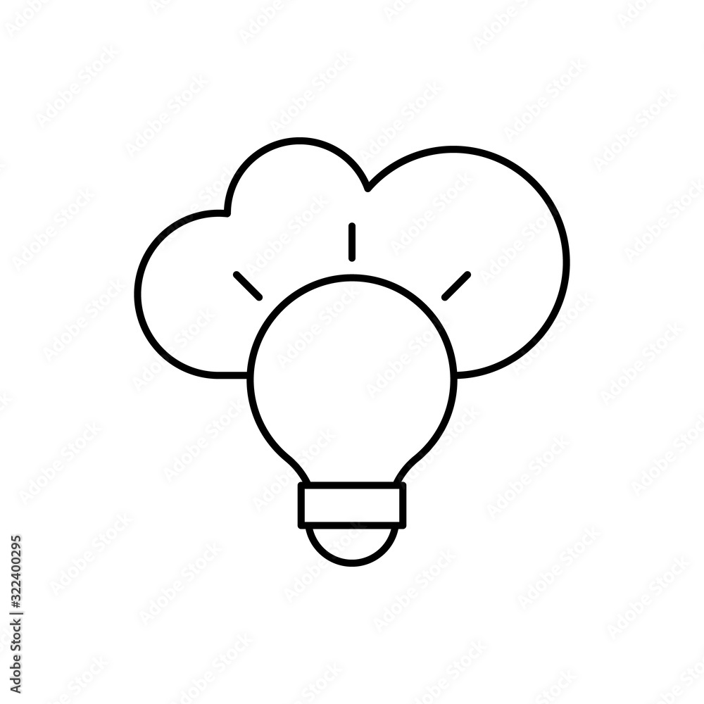 Poster cloud computing, bulb, seo icon. simple line, outline vector elements of commerce icons for ui and u
