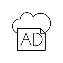 Cloud computing, advertisement, SEO icon. Simple line, outline vector elements of commerce icons for ui and ux, website or mobile application
