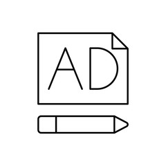 Advertisement, pen, SEO icon. Simple line, outline vector elements of commerce icons for ui and ux, website or mobile application