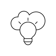 Cloud computing, bulb, SEO icon. Simple line, outline vector elements of commerce icons for ui and ux, website or mobile application