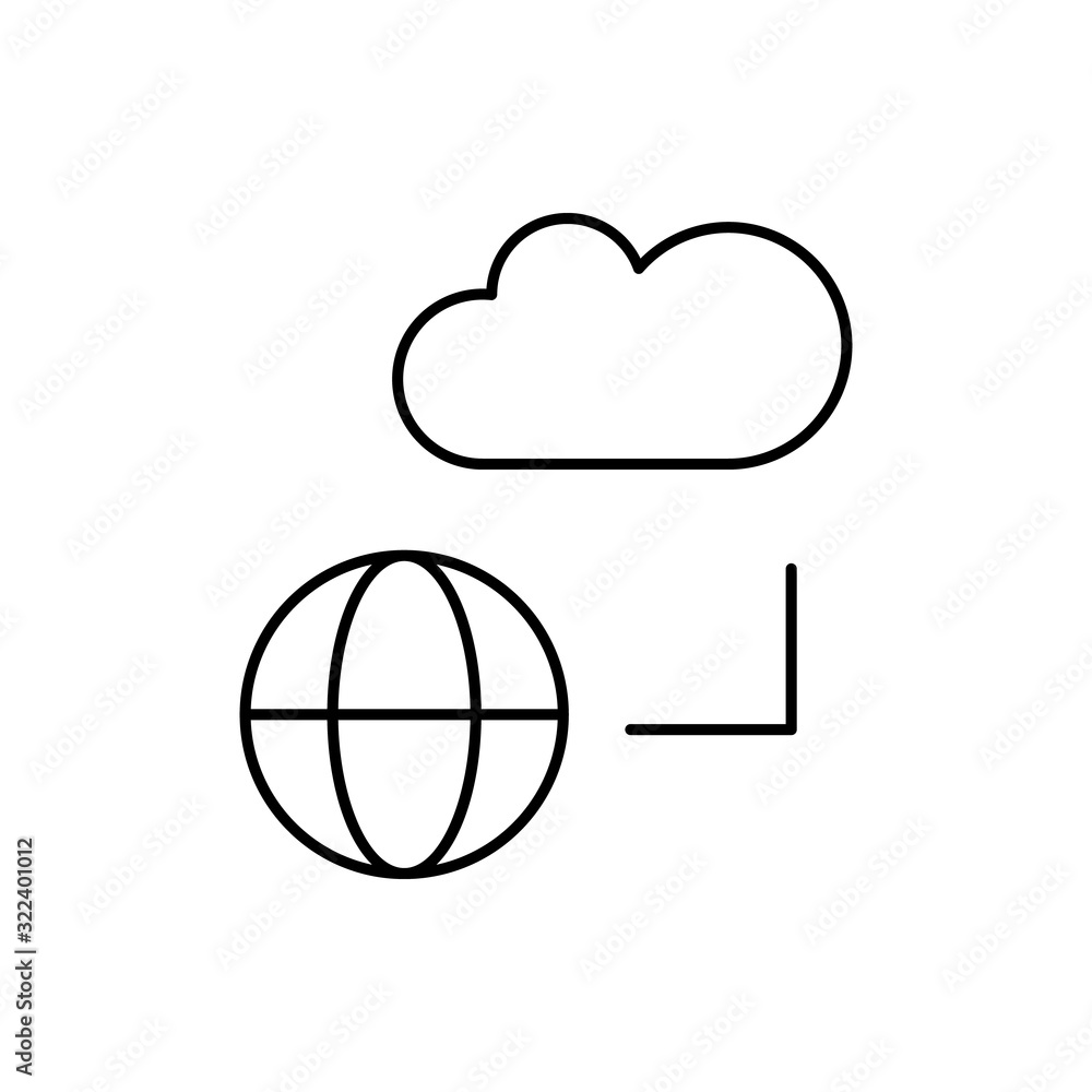 Poster cloud computing, global, seo icon. simple line, outline vector elements of commerce icons for ui and