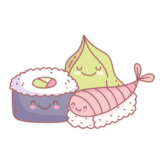 sushi fish and wasabi menu restaurant food cute