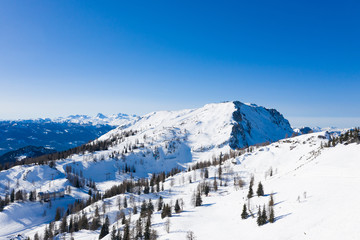 Tauplitz Alm panorama of the skiing resort in Steiermark, Austria