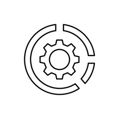 Settings, gear, SEO icon. Simple line, outline vector elements of commerce icons for ui and ux, website or mobile application