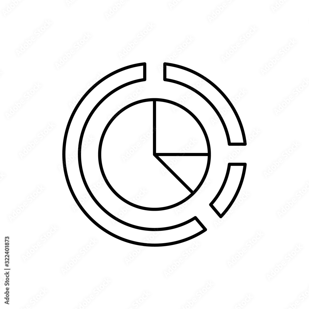 Poster pie chart, seo icon. simple line, outline vector elements of commerce icons for ui and ux, website o