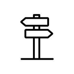 Pointer road icon vector. Thin line sign. Isolated contour symbol illustration