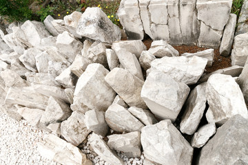 big white stones. Stones Remains of the Ruins of the Acropolis