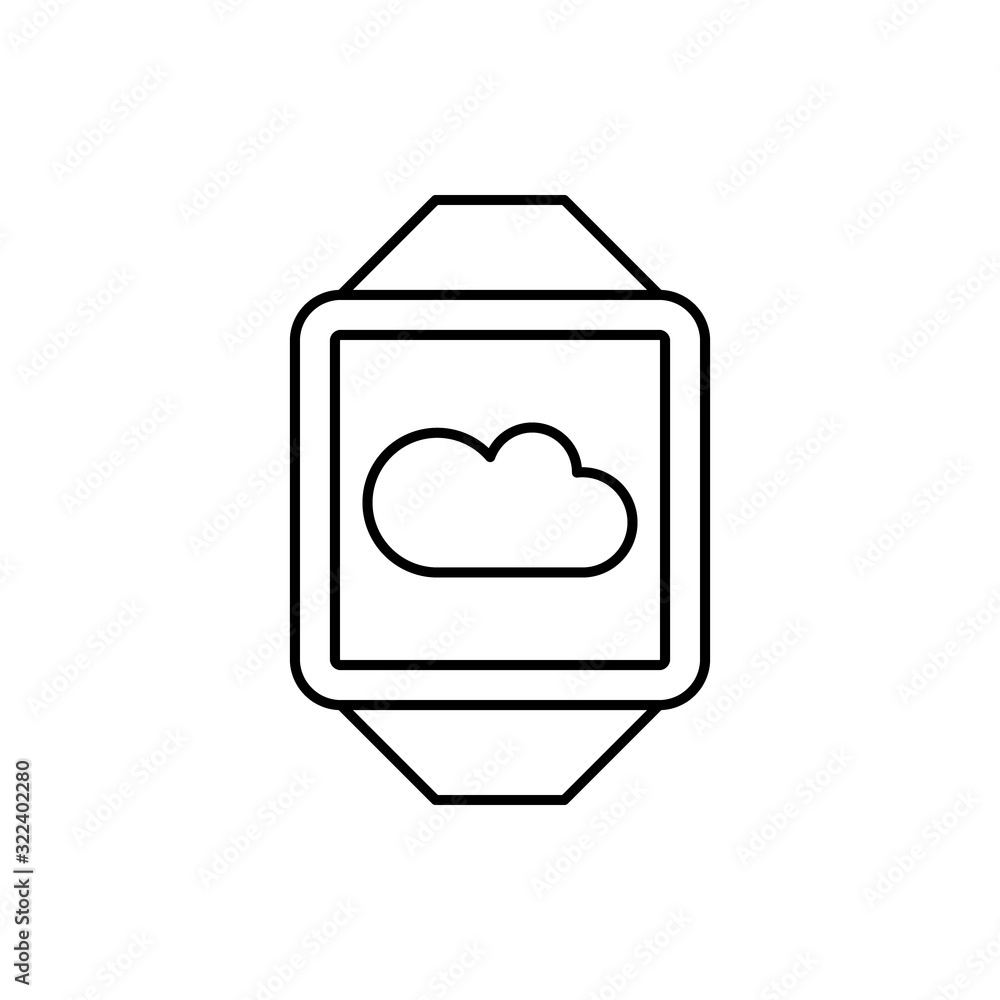 Aufkleber smartwatch, cloud, seo icon. simple line, outline vector elements of commerce icons for ui and ux, w