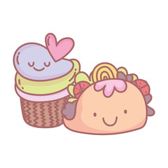 taco and sweet cupcake menu restaurant food cute