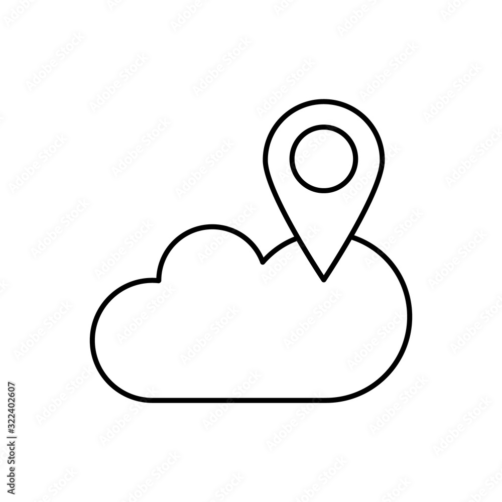 Poster cloud computing, location, seo icon. simple line, outline vector elements of commerce icons for ui a