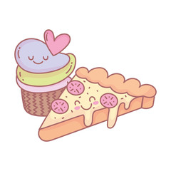 pizza and sweet cupcake dessert menu restaurant food cute