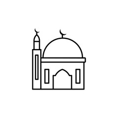 Small Mosque icon. Simple line, outline vector religion icons for ui and ux, website or mobile application